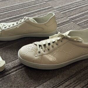 Gucci Off-White Embossed Sneakers